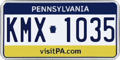 PA license plate KMX1035