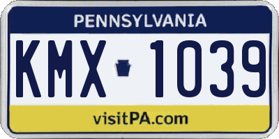 PA license plate KMX1039