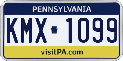 PA license plate KMX1099