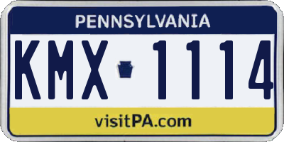 PA license plate KMX1114