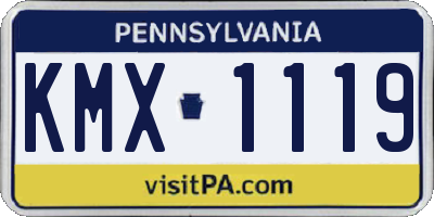 PA license plate KMX1119