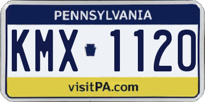 PA license plate KMX1120