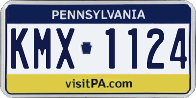 PA license plate KMX1124