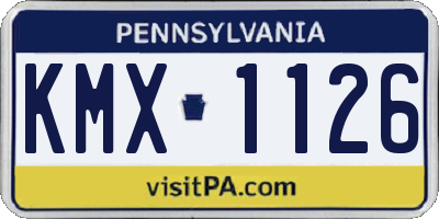 PA license plate KMX1126
