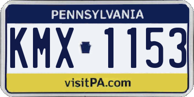 PA license plate KMX1153
