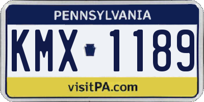 PA license plate KMX1189