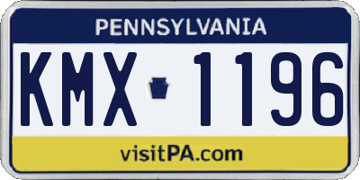 PA license plate KMX1196