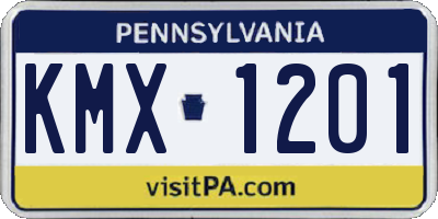 PA license plate KMX1201