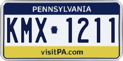 PA license plate KMX1211