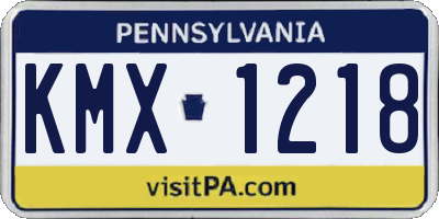 PA license plate KMX1218