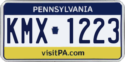 PA license plate KMX1223