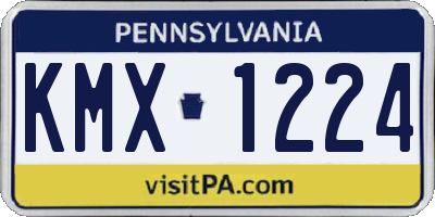 PA license plate KMX1224
