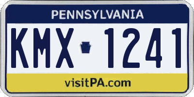 PA license plate KMX1241