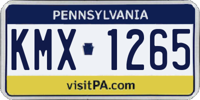 PA license plate KMX1265