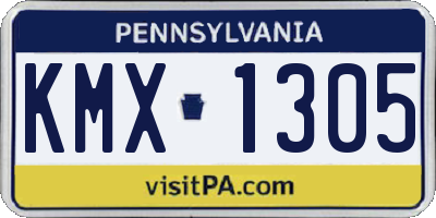 PA license plate KMX1305