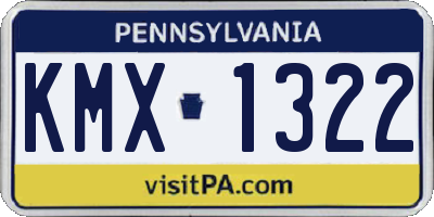 PA license plate KMX1322