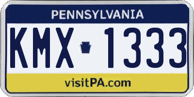PA license plate KMX1333
