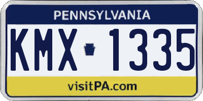 PA license plate KMX1335