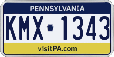 PA license plate KMX1343