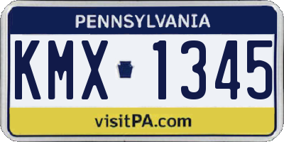 PA license plate KMX1345
