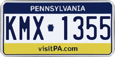 PA license plate KMX1355