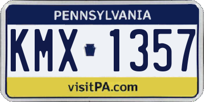 PA license plate KMX1357