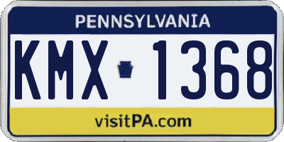 PA license plate KMX1368