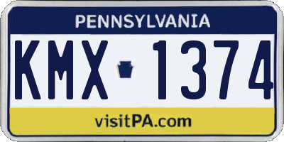 PA license plate KMX1374