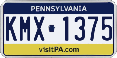 PA license plate KMX1375