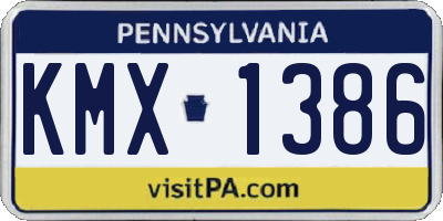 PA license plate KMX1386