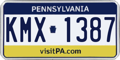 PA license plate KMX1387