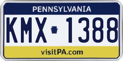 PA license plate KMX1388