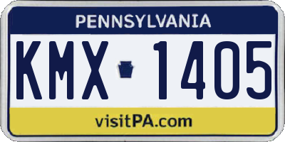 PA license plate KMX1405