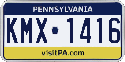 PA license plate KMX1416