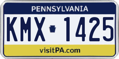 PA license plate KMX1425