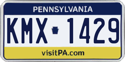 PA license plate KMX1429