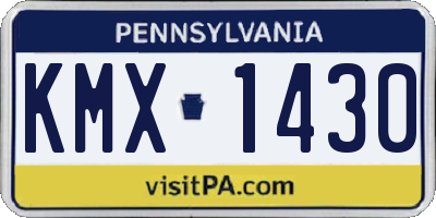 PA license plate KMX1430