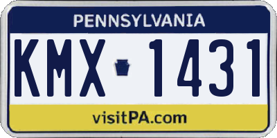 PA license plate KMX1431