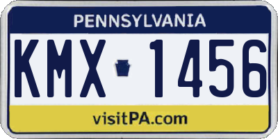 PA license plate KMX1456