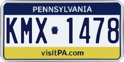 PA license plate KMX1478
