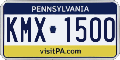 PA license plate KMX1500