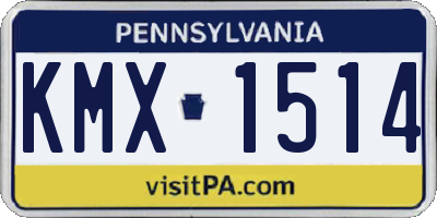 PA license plate KMX1514