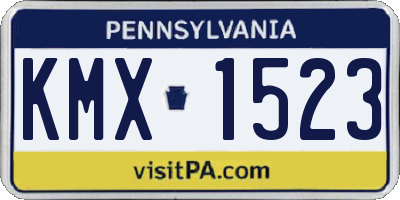 PA license plate KMX1523