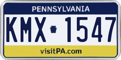 PA license plate KMX1547