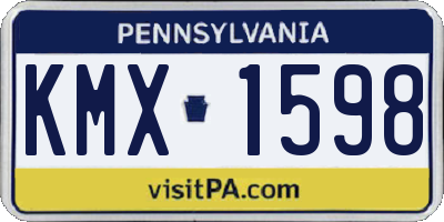 PA license plate KMX1598