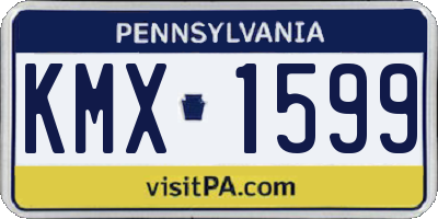 PA license plate KMX1599
