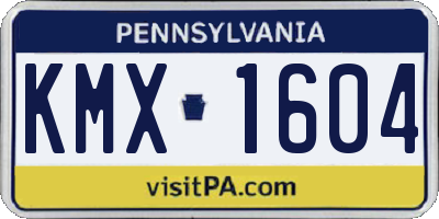 PA license plate KMX1604