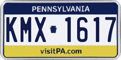 PA license plate KMX1617