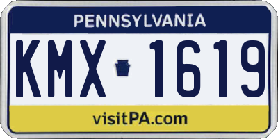 PA license plate KMX1619