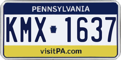 PA license plate KMX1637